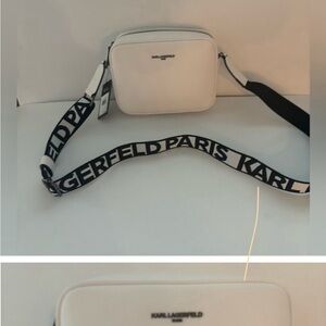 Karl Lagerfeld White Bag with Black Strap
